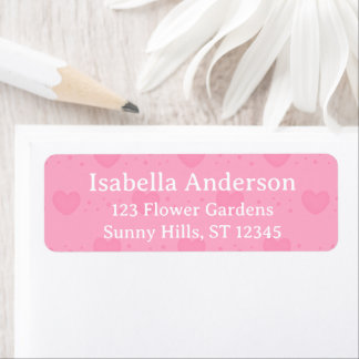 Cute Pink Heart Return Address Label