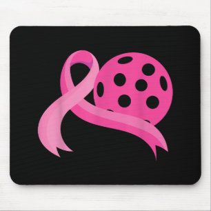 Cute Pink Heart Ribbon Pickleball Breast Cancer Aw Mouse Pad