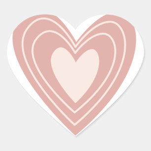 Cute Pink Heart-Shaped Sticker for Gift Wrapping