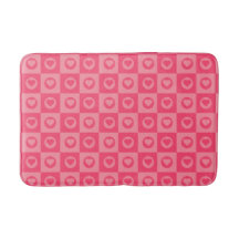 Cute Pink Hearts Circles and Squares Pattern