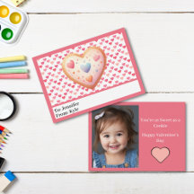 Cute Pink Hearts Cookie Photo Classroom Valentine