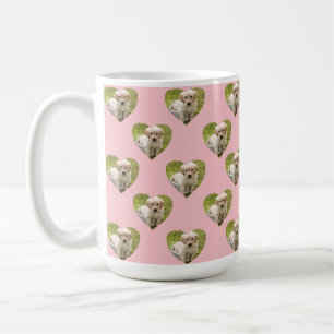 Cute Pink Hearts Custom Pet Photo Coffee Mug