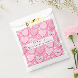 Cute Pink Hearts Girl Birthday Party Favour Bags