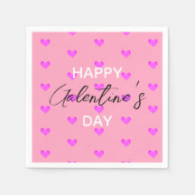 Cute Pink Hearts Happy Galentines Day