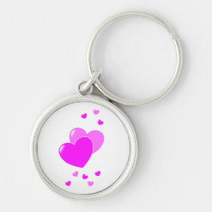 Cute Pink Hearts Keychain