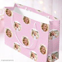 Cute Pink Hearts Kids Birthday Photo