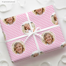 Cute Pink Hearts Kids Birthday Photo