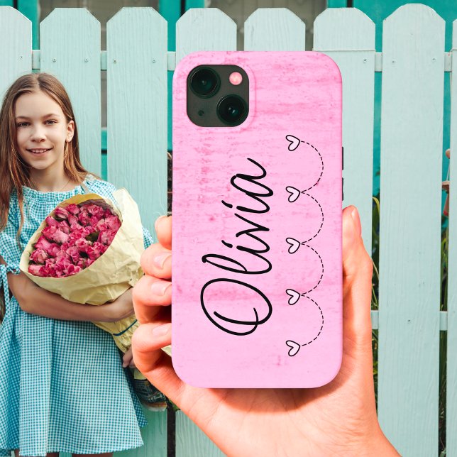 Cute Pink Hearts Name  Case-Mate iPhone Case (Creator Uploaded)