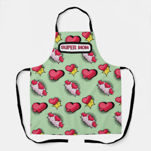 Cute pink hearts personalised name apron