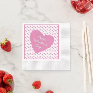 Cute pink hearts romantic pattern napkin
