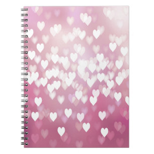 Cute Pink Hearts Spiral Notebook