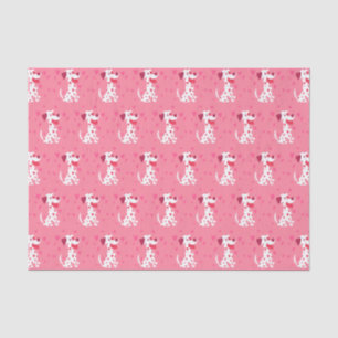 Cute Pink Hearts Valentine Dalmatian Tissue Paper