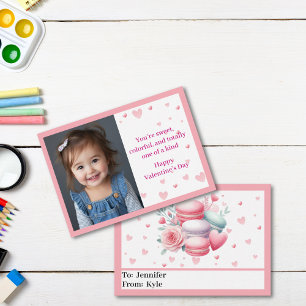 Cute Pink Hearts with Photo Mini Valentine’s Day Card