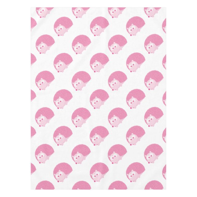 Cute Pink Hedgehog Tablecloth (Front)