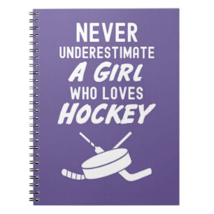 Cute Pink Hockey Gifts For Girls For Kids Lover Notebook