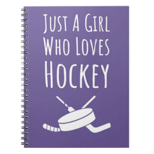 Cute Pink Hockey Gifts For Girls Player Fan Sports Notebook
