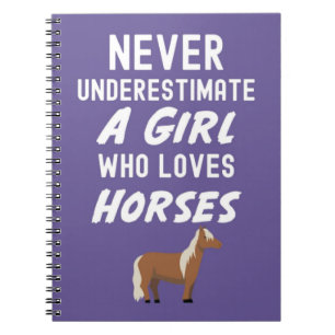 Cute Pink Horse Gifts For Baby Girls Kids Farm Notebook