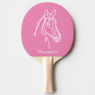 Cute pink horse personalised name table tennis ping pong paddle