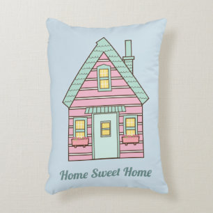 Cute Pink House Home Sweet Home Decorative Cushion