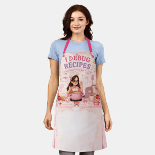 Cute Pink I Debug Recipes Programmer Apron