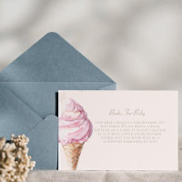 Cute Pink Ice Cream Baby Shower Book Request