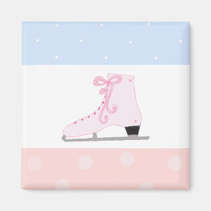 Cute Pink Ice Skate Magnet