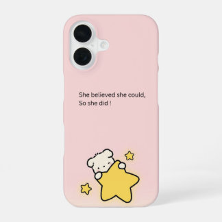 Cute Pink iPhone 16 Cover– Motivational Case