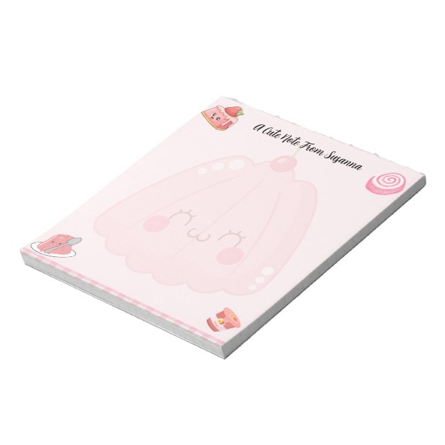 Cute Pink Jelly Desserts  Notepad (Rotated)