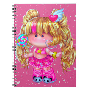 Cute pink Kawaii Doll Notebook