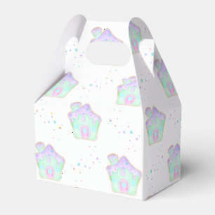 Cute Pink Kids Christmas Gingerbread House Holiday Favour Box