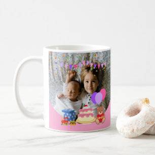 Cute Pink Kids Toys Birthday Celebration Photo Coffee Mug