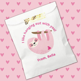 Cute Pink Kids Valentine School Classroom Favour Bags