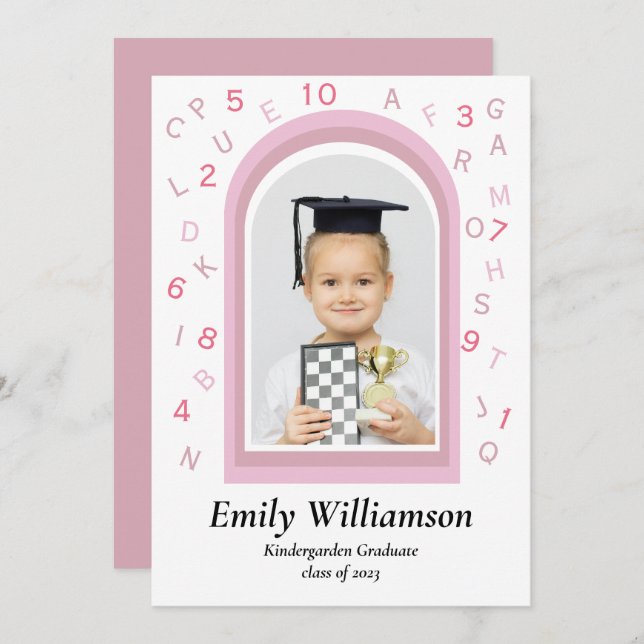 Cute pink kindergarden graduation keepsake  (Front/Back)