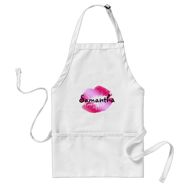Cute Pink Kissy lips Standard Apron (Front)