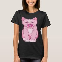Cute Pink Kitten Baby Animal Pet With Pacifier