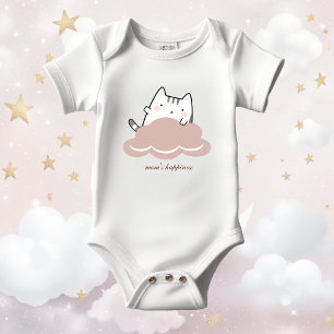 Cute Pink Kitten Pattern Baby Bodysuit