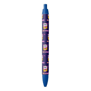 Cute Pink Kitty - Born to Dazzle Art Black Ink Pen