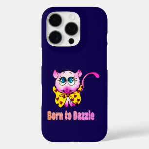 Cute Pink Kitty - Born to Dazzle Art iPhone 16 Pro Case