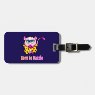 Cute Pink Kitty - Born to Dazzle Art Luggage Tag