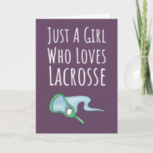 Cute Pink Lacrosse Cards For Baby Girl Kids Player