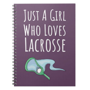 Cute Pink Lacrosse Gift For Baby Girls Kids Player Notebook