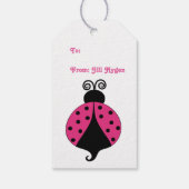 Cute Pink Lady Bug Gift Tags (Back)