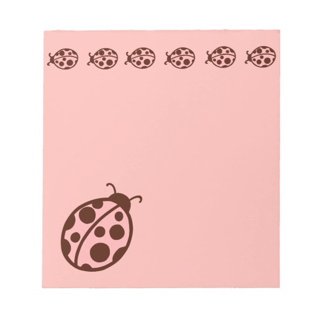 Cute PInk Ladybugs Notepad (Front)