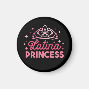 Cute Pink Latina Princess Crown Magnet