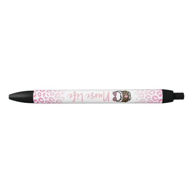 Cute  Pink Leopard Nurse Life Pen (Front)