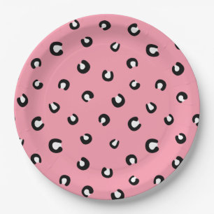 Cute Pink Leopard Pattern Paper Plate