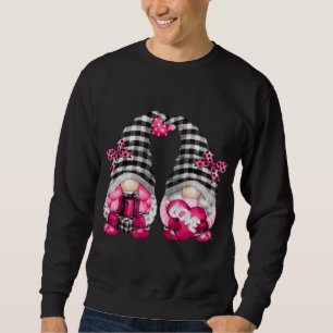 Cute Pink Lesbian Valentines Day Gnomes For Her Fu Sweatshirt