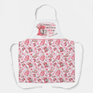 Cute Pink "Lick the Bowl" Baking Kitchen Apron