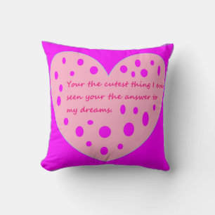 Cute pink lilac Valentines love pillow gift