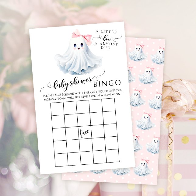 Cute Pink Little Boo Baby Girl Shower Bingo Games (Creator Uploaded)
